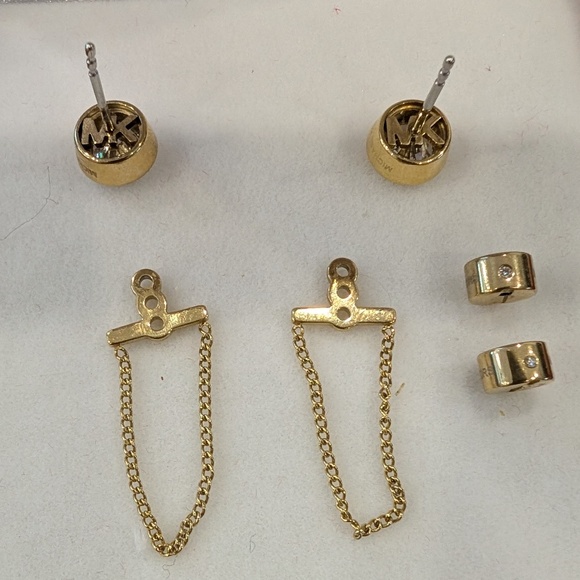 Michael Kors Stud Earrings with Chain - Picture 2 of 2